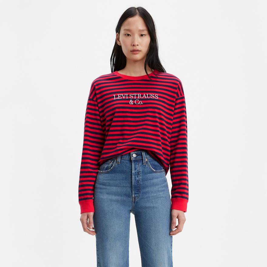 Graphic Striped Longsleeve Tee Shirt 1