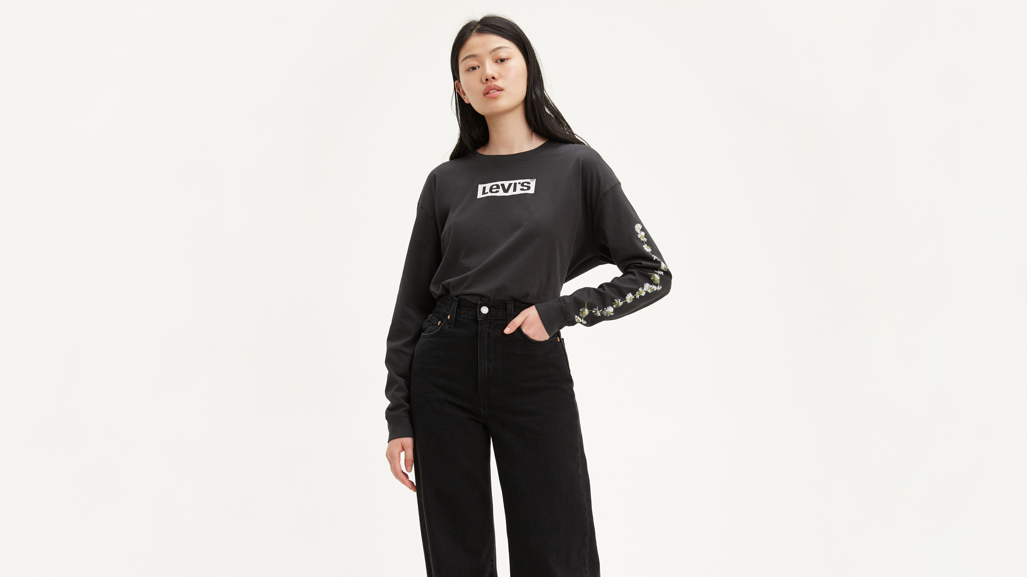 levi long sleeve t shirt women's