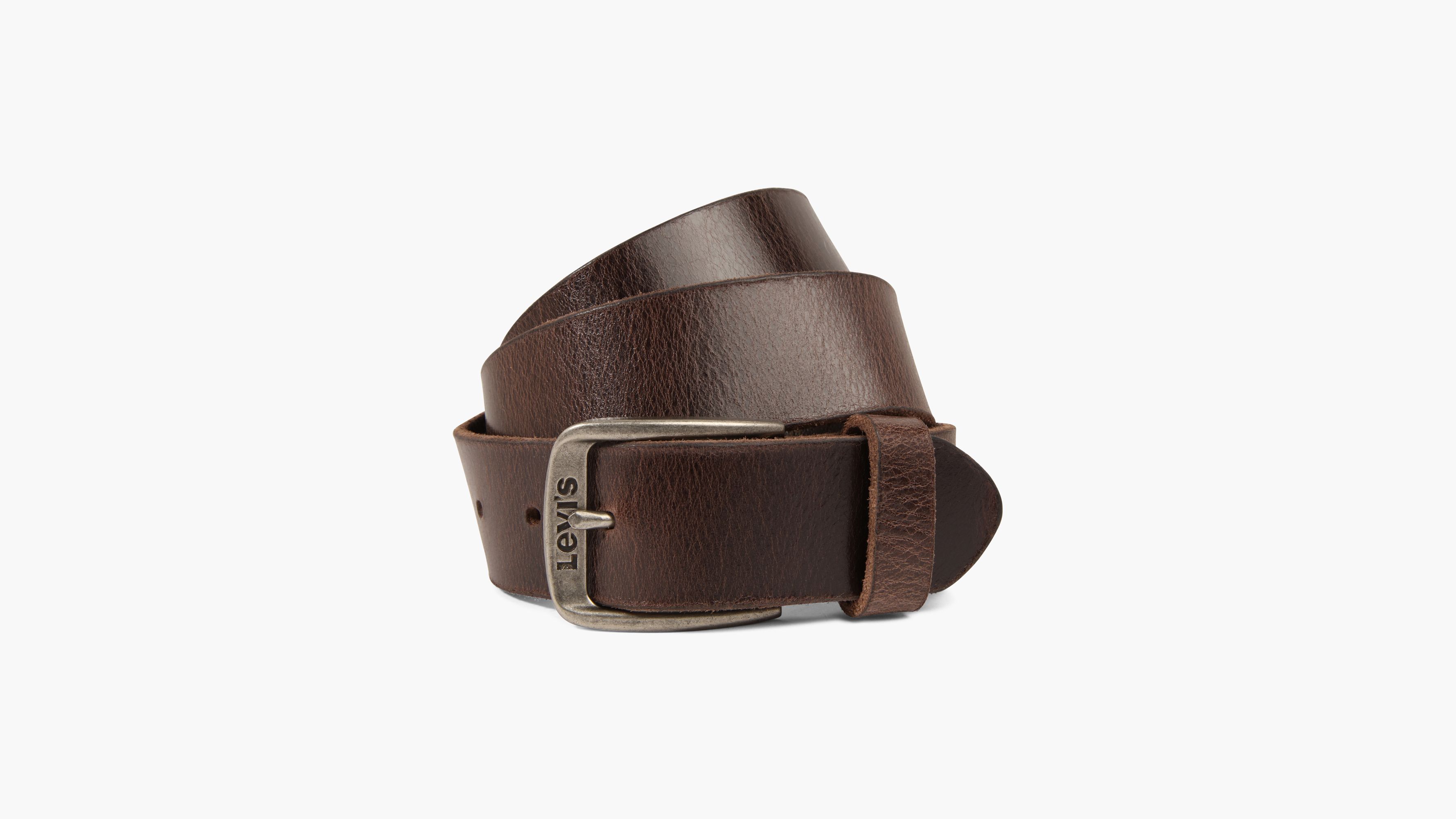 levi's brown leather belt mens