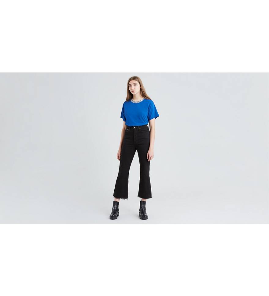 Ribcage Cropped Flare Women's Jeans - Black