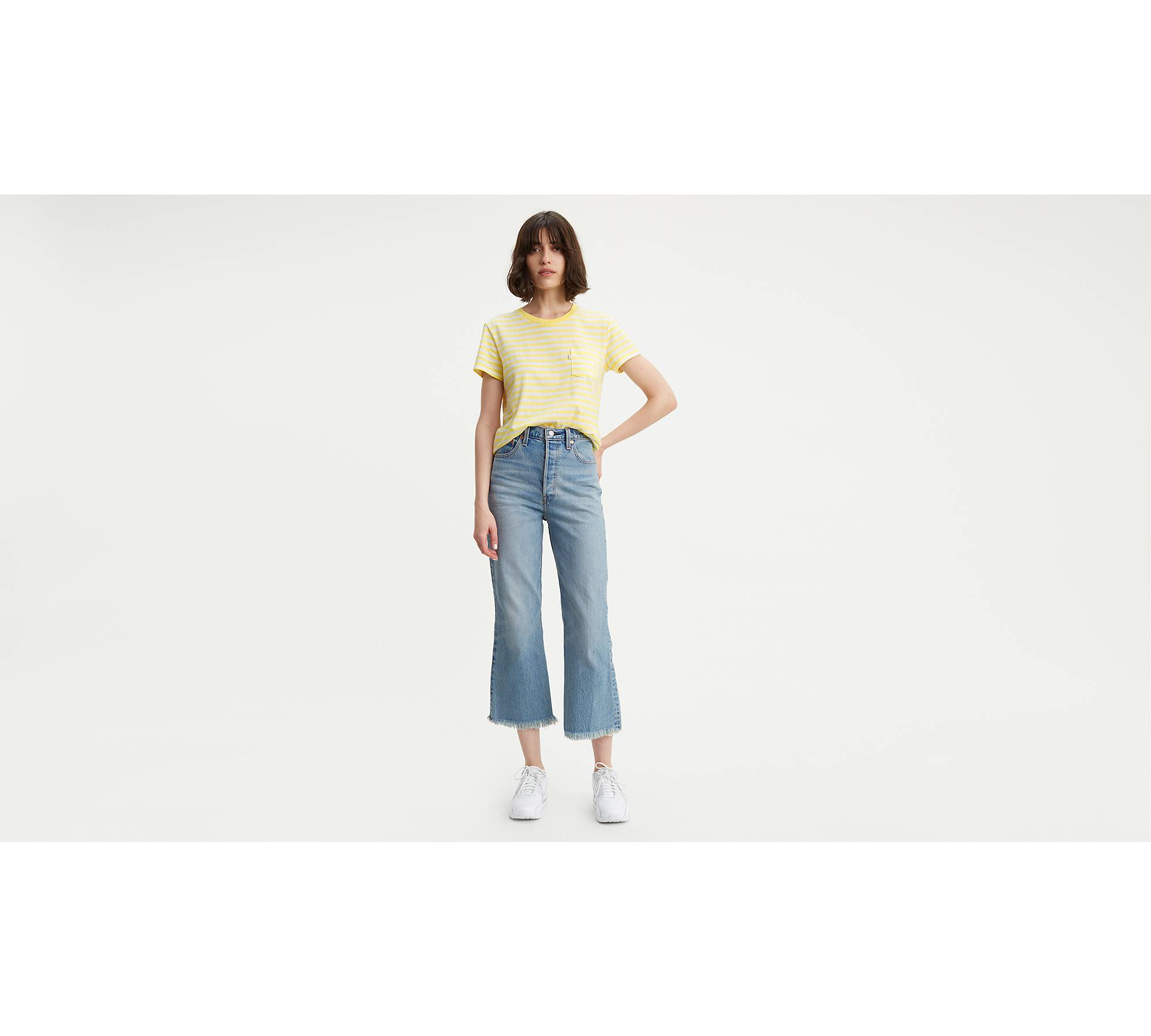 Ribcage Cropped Flare Women's Jeans - Light Wash