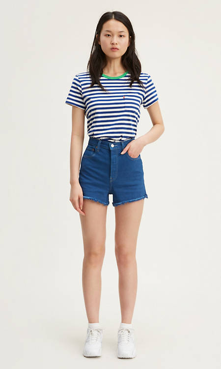 Ribcage Womens Shorts Dark Wash Levi S Us Ribcage Womens Shorts Dark Wash Levi S Us