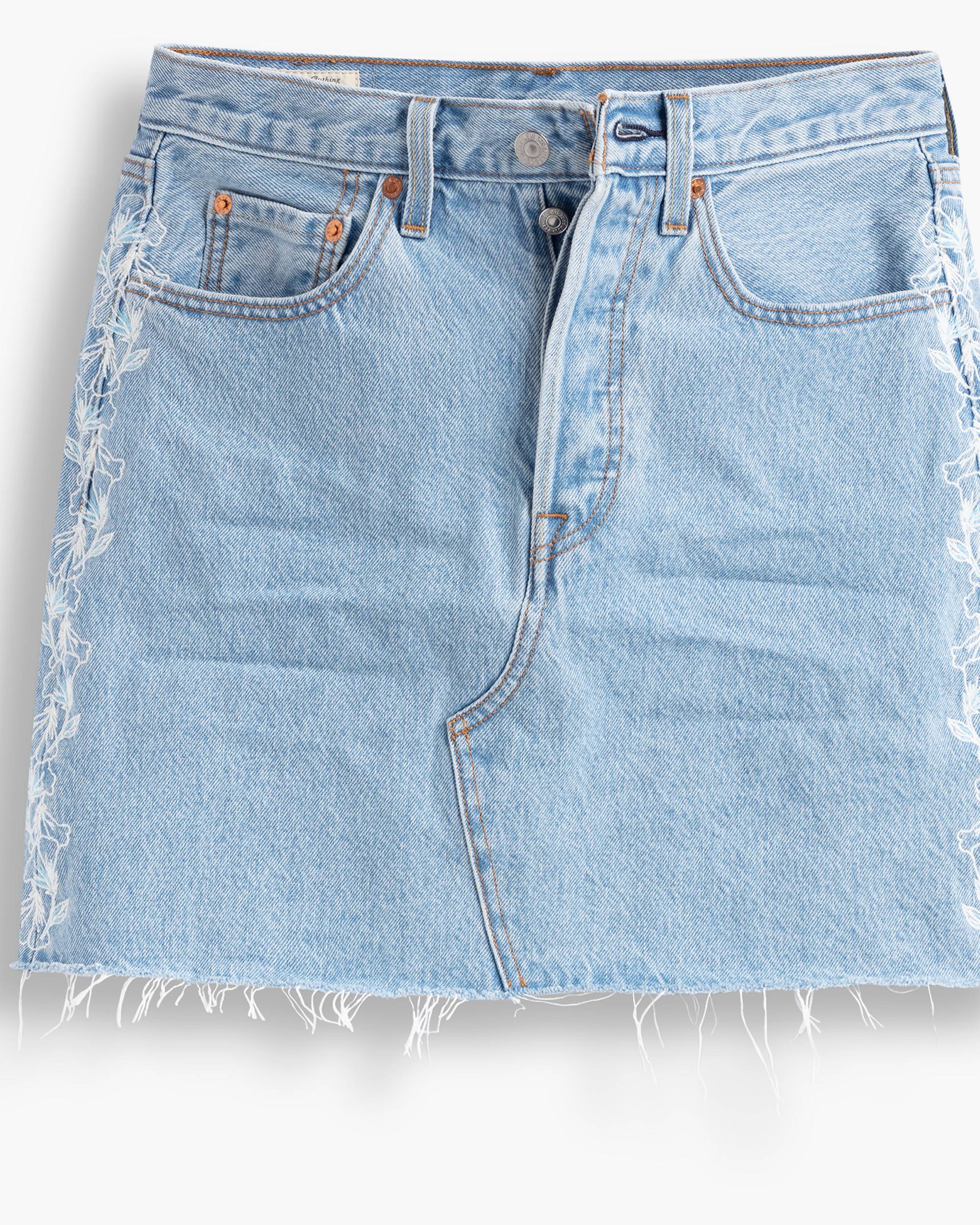 High Rise Deconstructed Button Fly Skirt 4