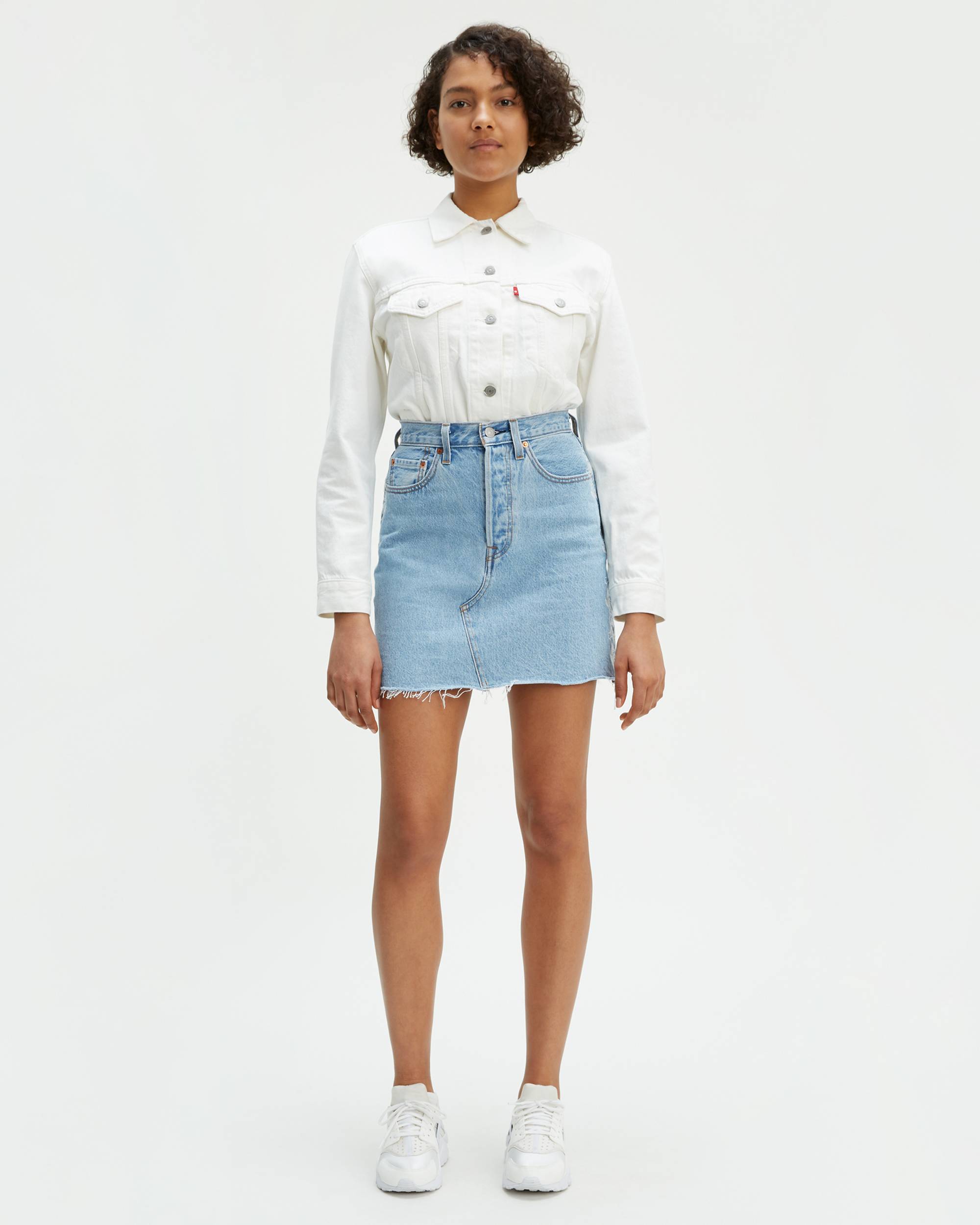 High Rise Deconstructed Button Fly Skirt 1