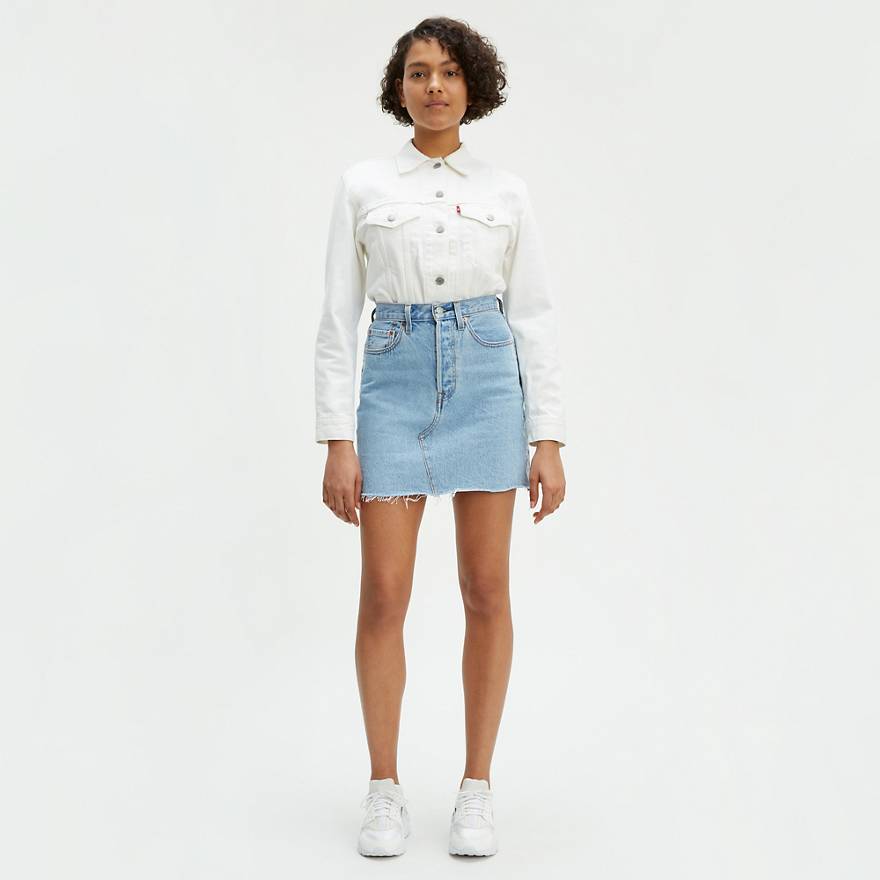 High Rise Deconstructed Button Fly Skirt 1