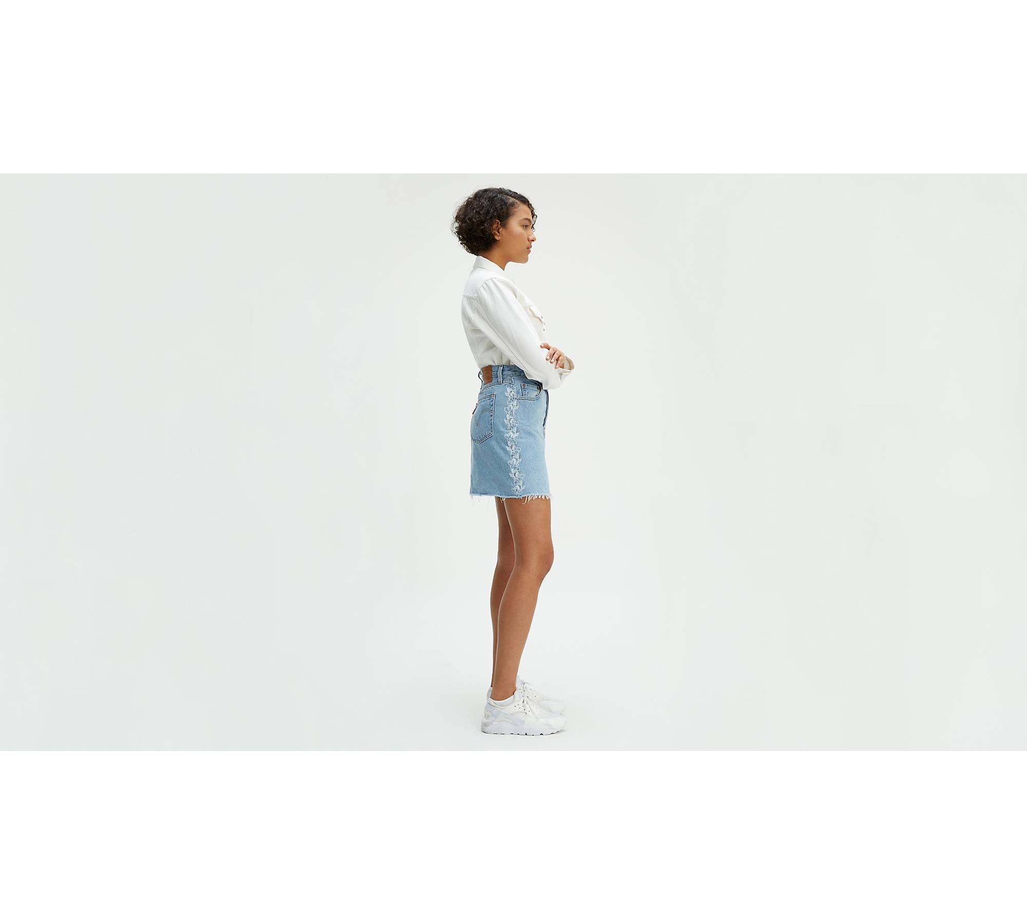 High Rise Deconstructed Button Fly Skirt - Light Wash | Levi's® US