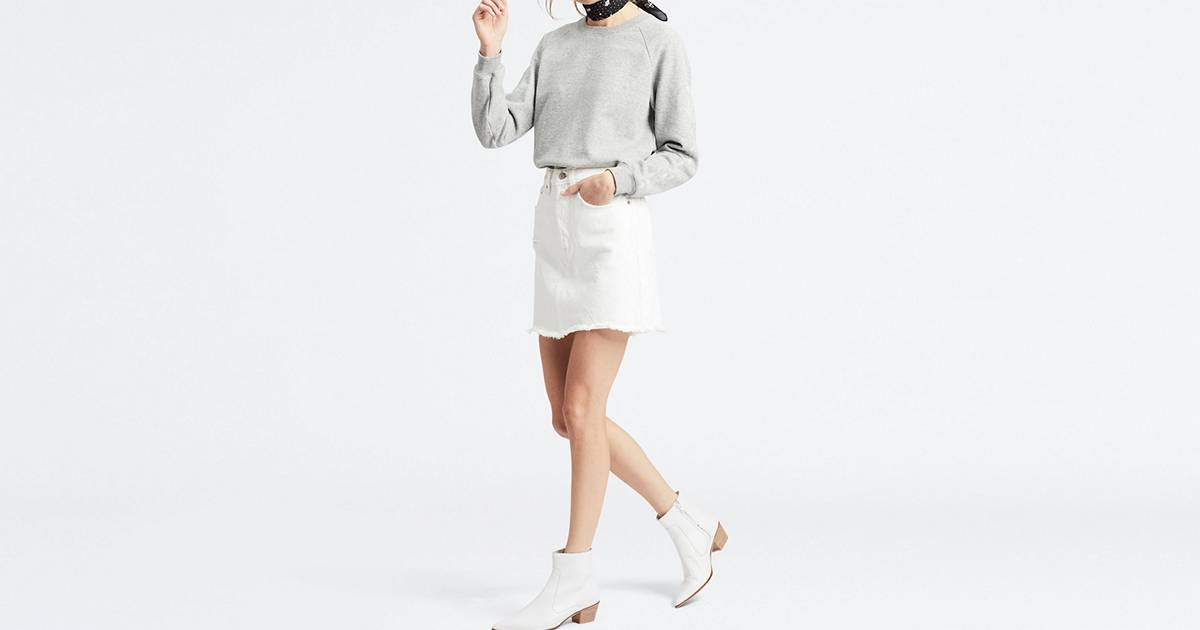 Deconstructed Iconic Boyfriend Skirt - White | Levi's® GB