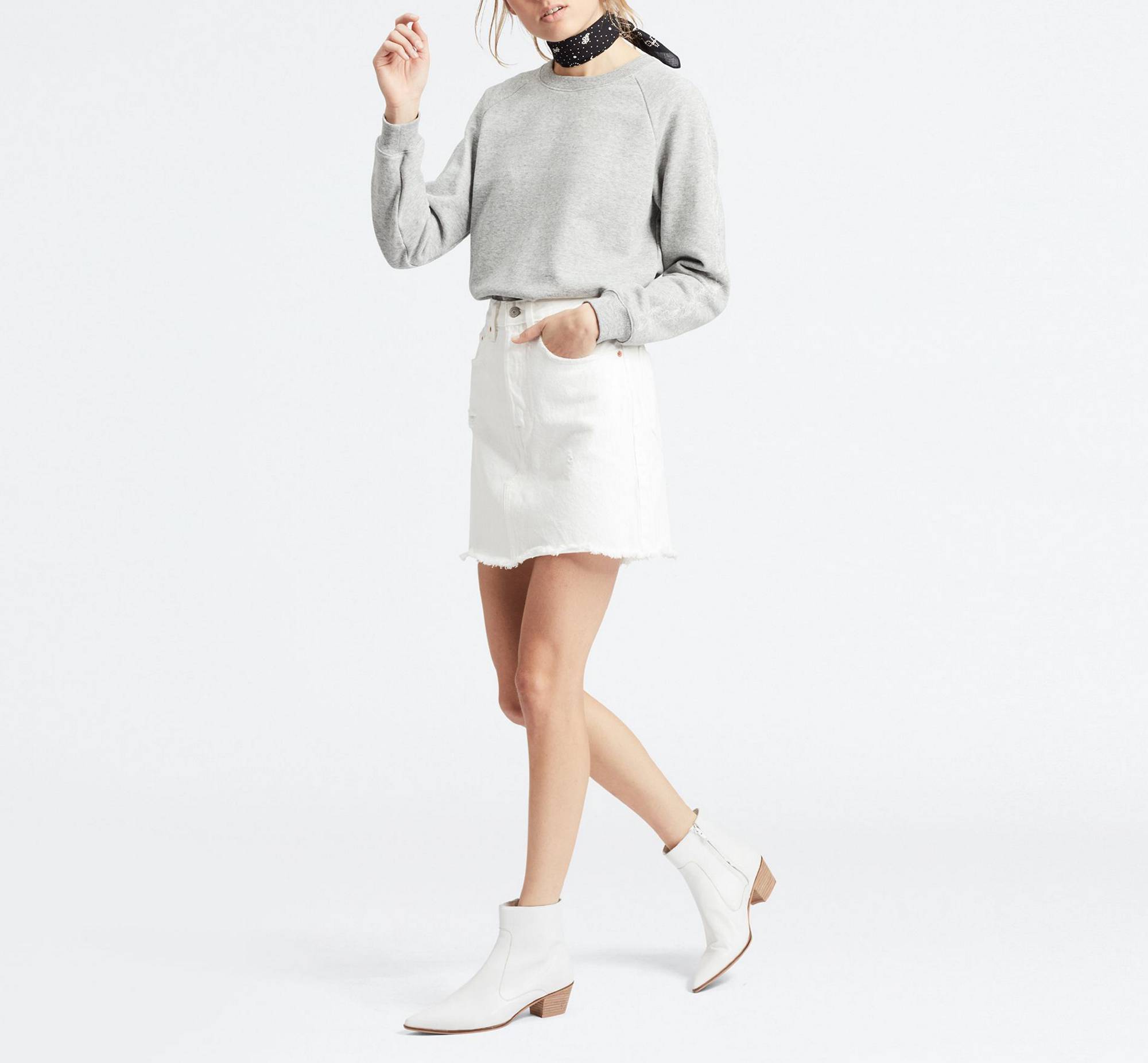 Deconstructed Iconic Boyfriend Skirt - White | Levi's® MT