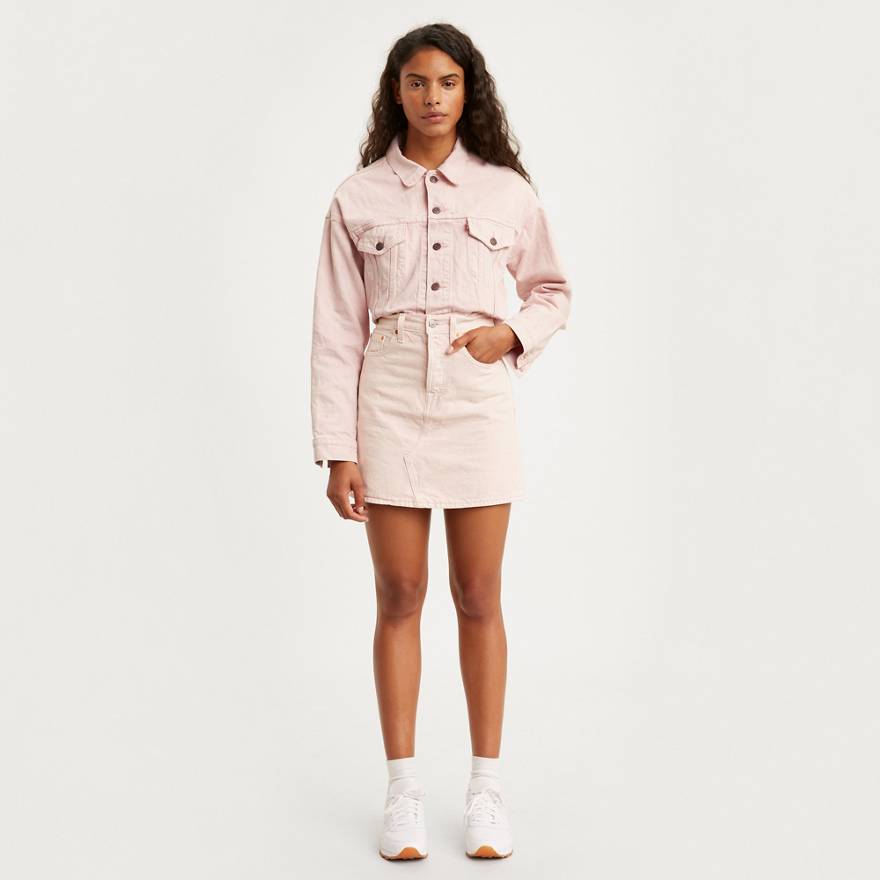 High Rise Deconstructed Button Fly Skirt 1