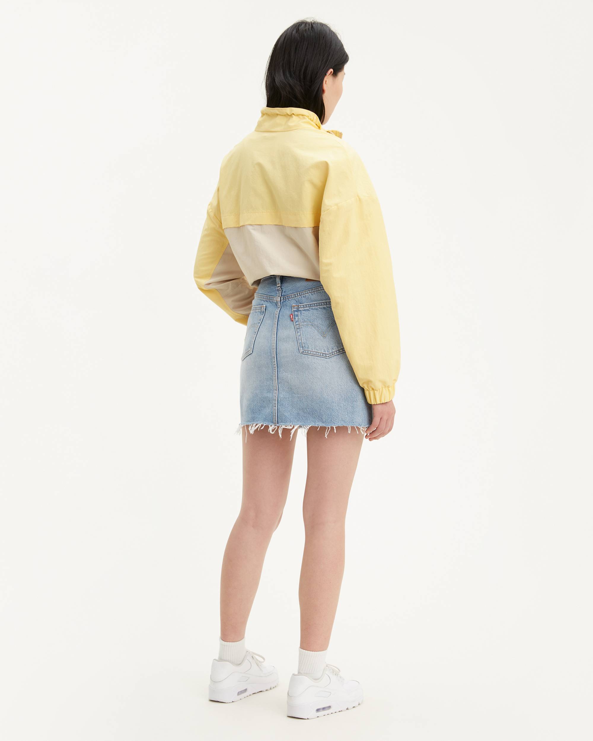 High Waisted Denim Skirt with Button Fly 3