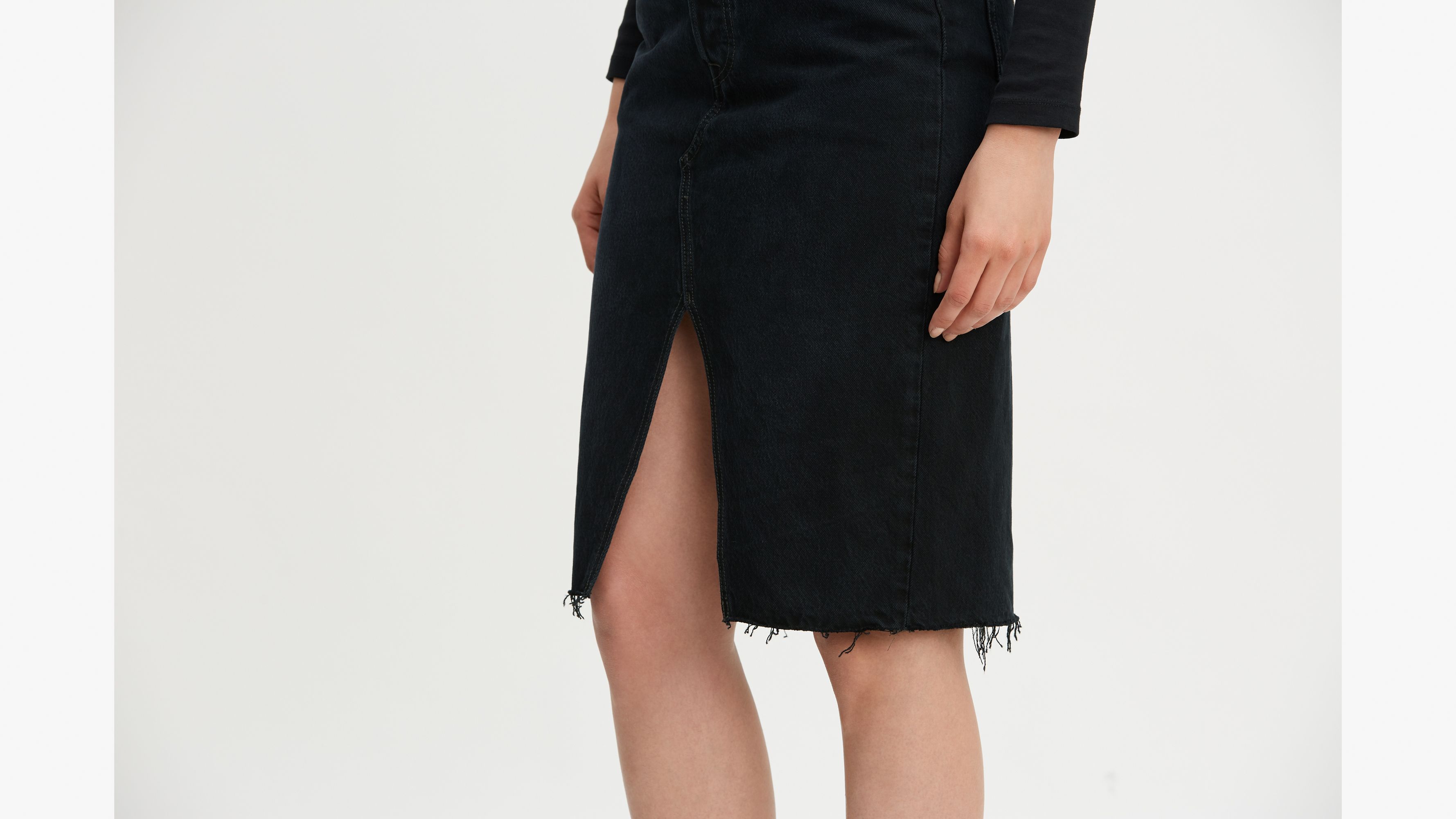 levi's deconstructed skirt black