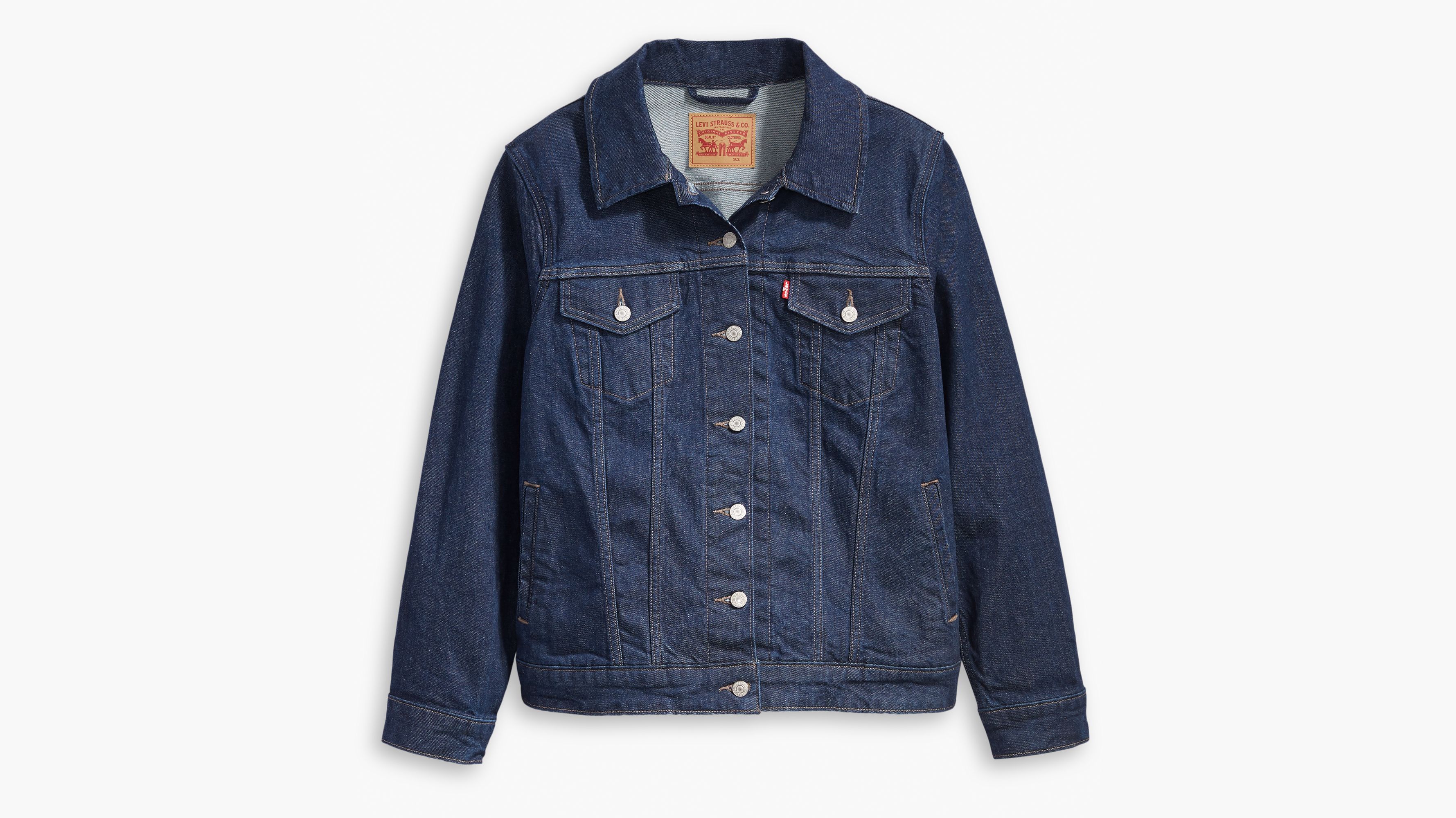 Levi's dark wash denim jacket hotsell