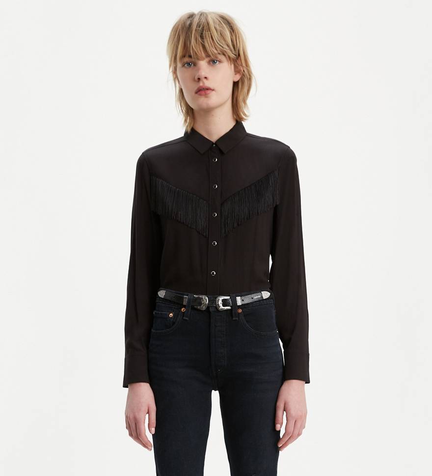 Selita Fringe Western Shirt - Black | Levi's® US