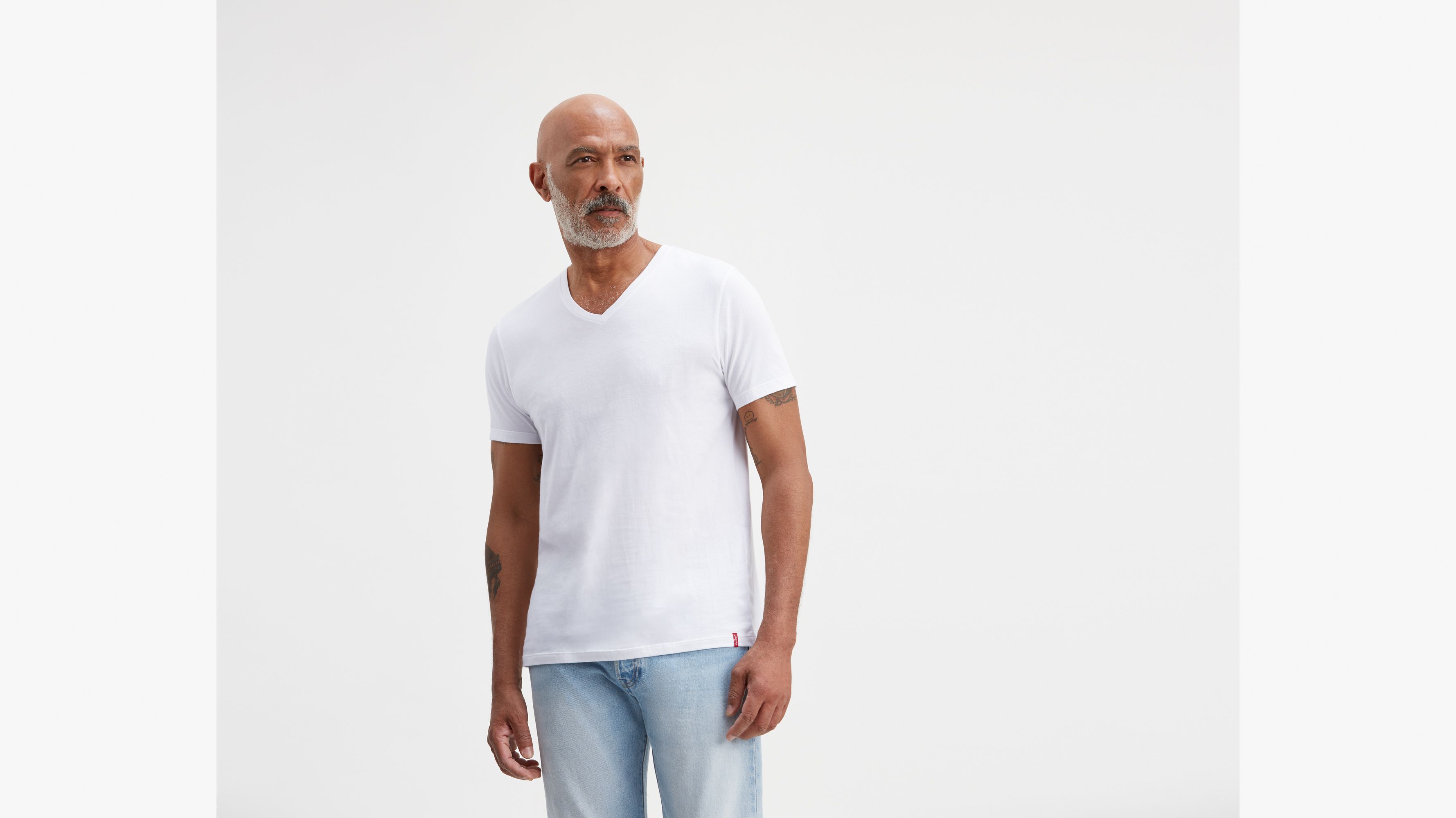 Levi's Mens V-Neck T-Shirt '200SF' 2-Pack boxed White Gift Present Tshirt  Cotton Kleidung & Accessoires Herren LA2543056