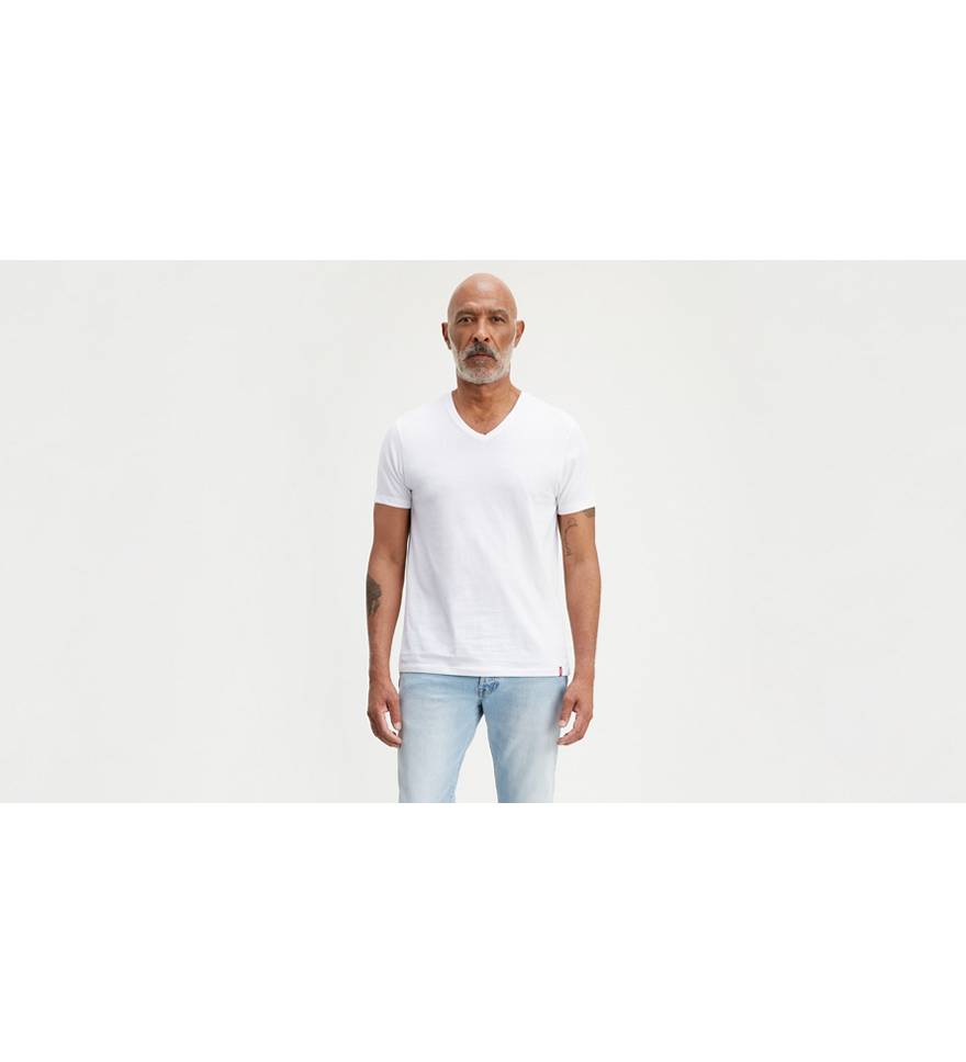 dommer Ren Pas på Slim Fit V-neck Tee Shirt (2-pack) - White | Levi's® US