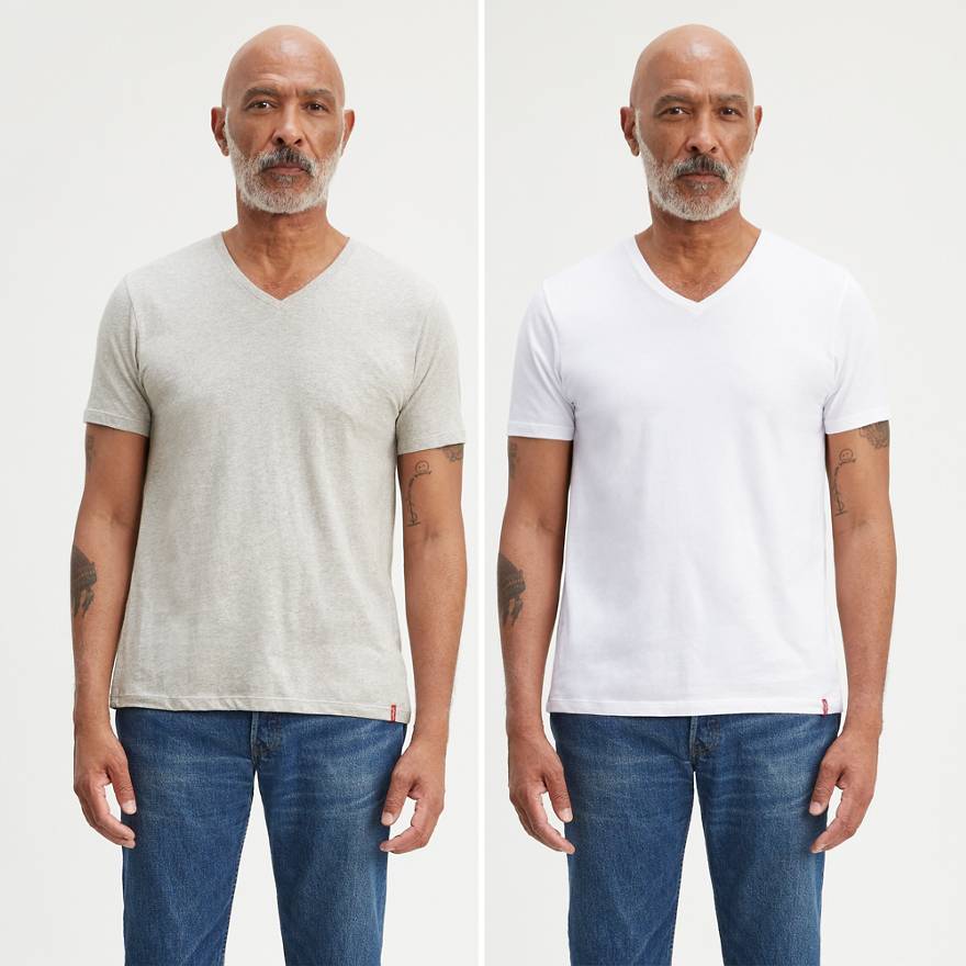Slim Fit V-Neck Tee Shirt (2-Pack) 1