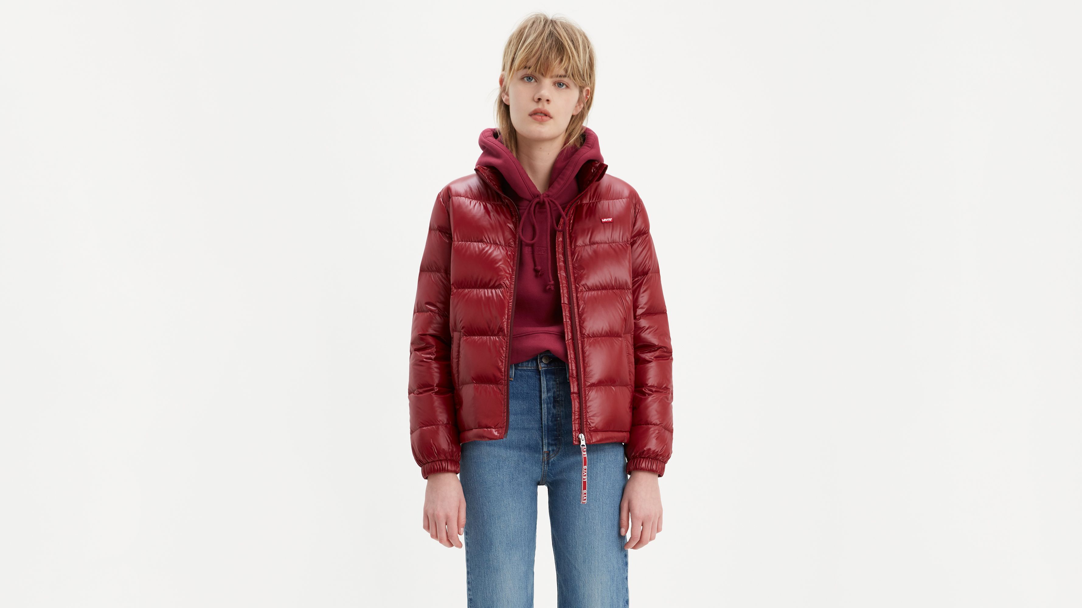 Francine Down Packable Coat - Red 