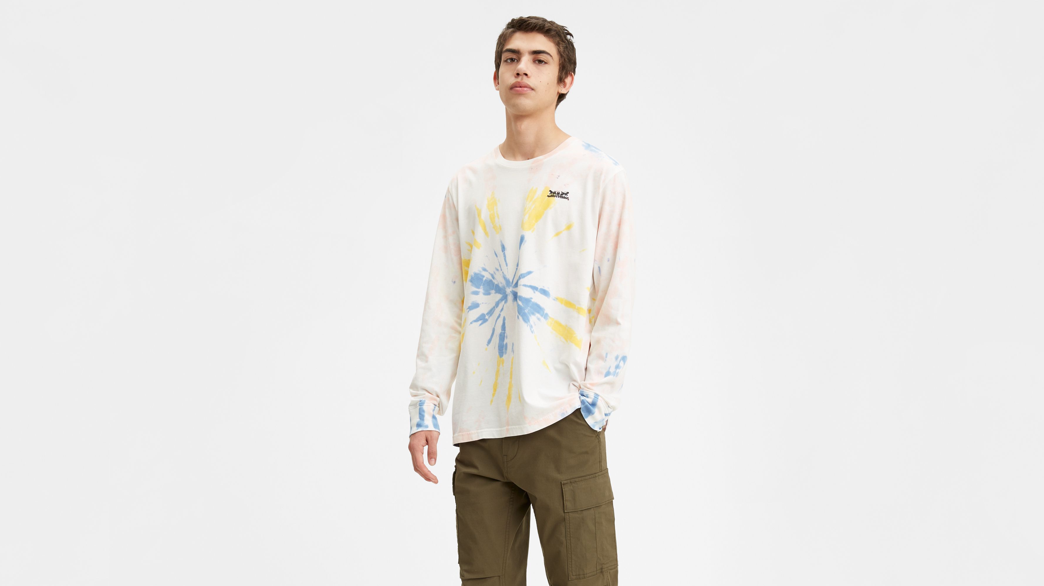 Long Sleeve Two Horse Graphic Tie Dye Tee Shirt - White | Levi's® US