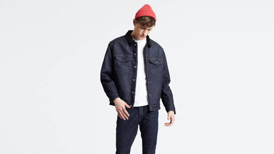Levi S Engineered Jeans Sherpa Trucker Black Levi S Se