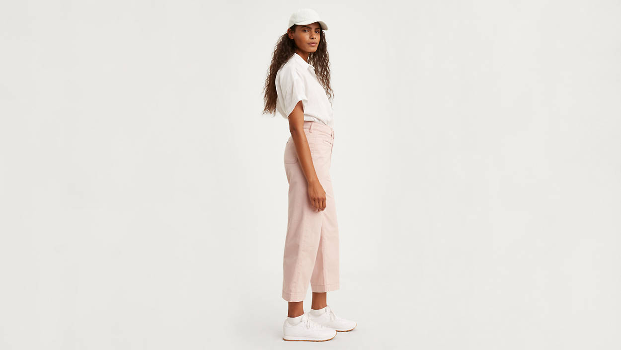 Ribcage Wide Leg Cropped Women's Pants - Red | Levi's® US