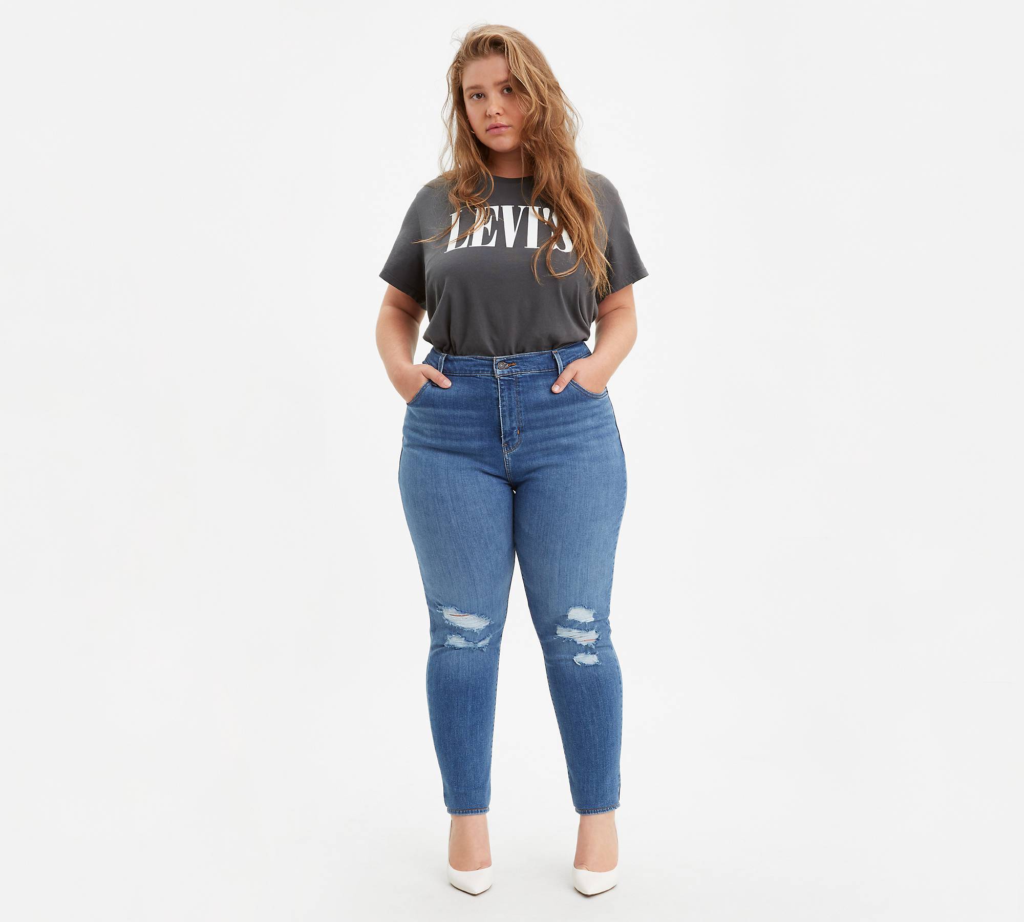 721 High Rise Skinny Ripped Women's Jeans (Plus Size) 1