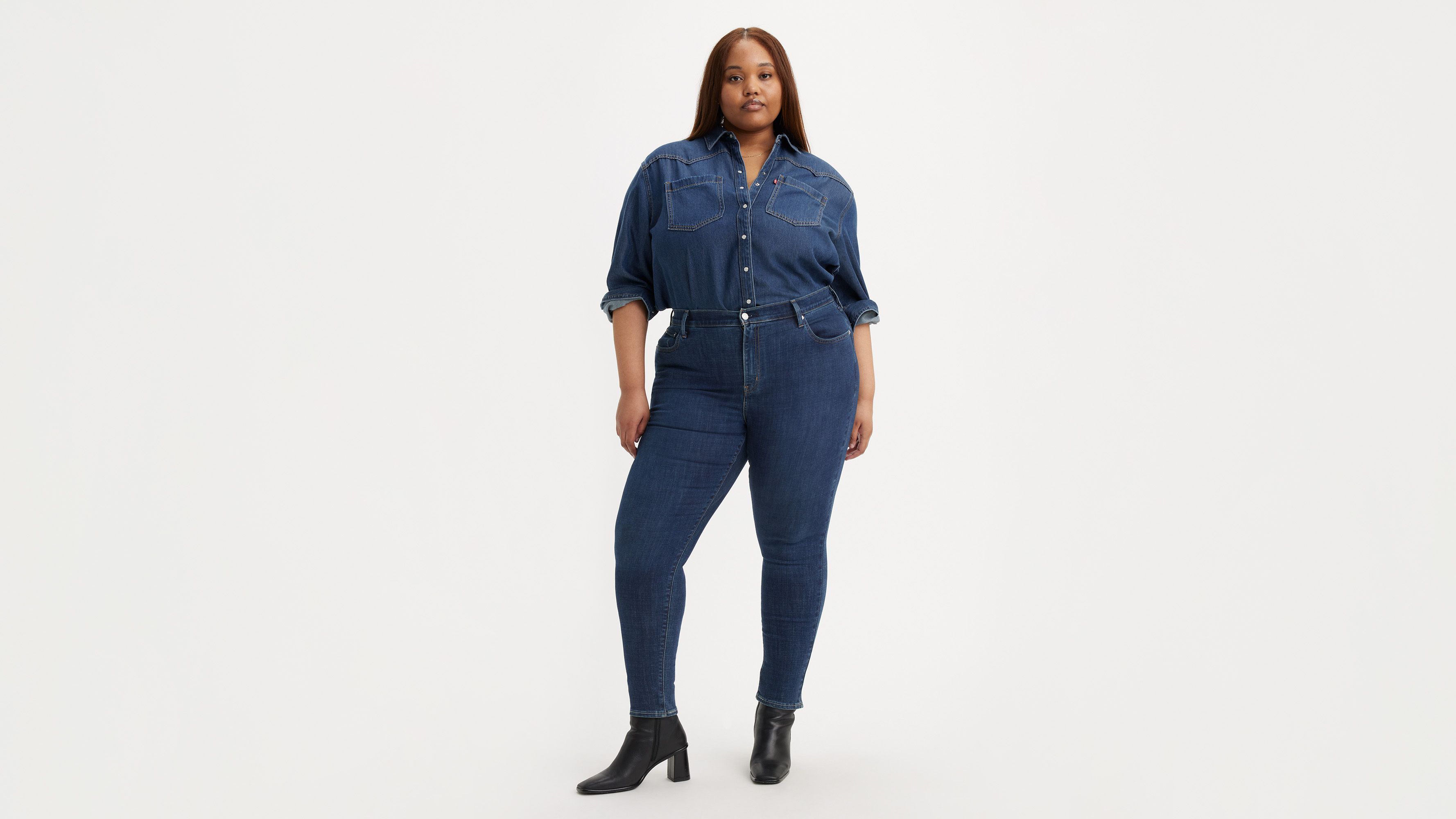 plus size dark wash jeans