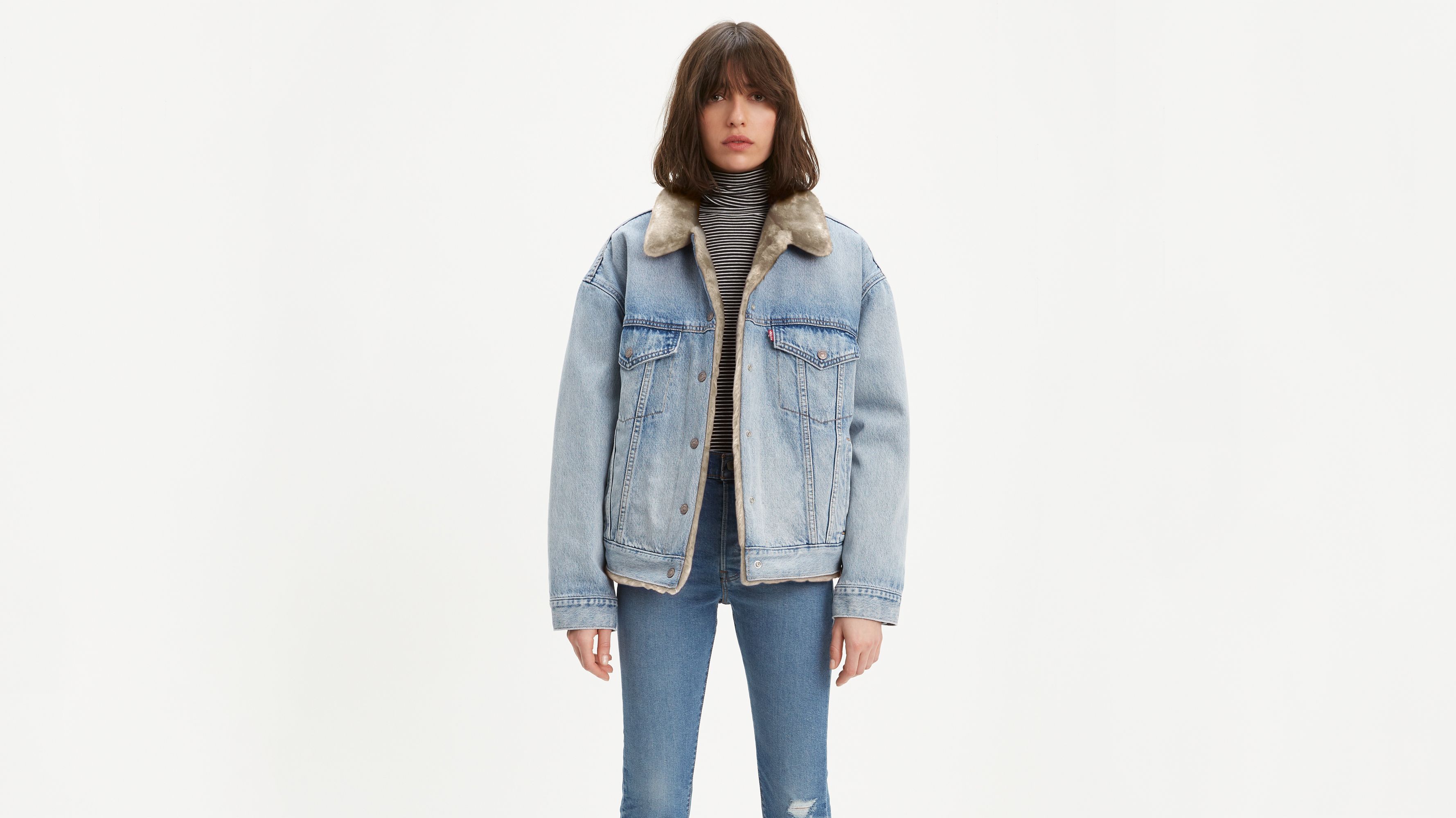 Levi S Ex Bf Sherpa Trucker Jacket