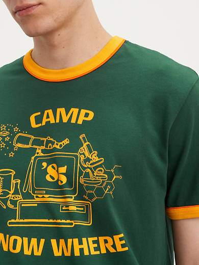 Levi's® X Stranger Things Camp Know Where Ringer Tee Shirt - Green | Levi's®  US