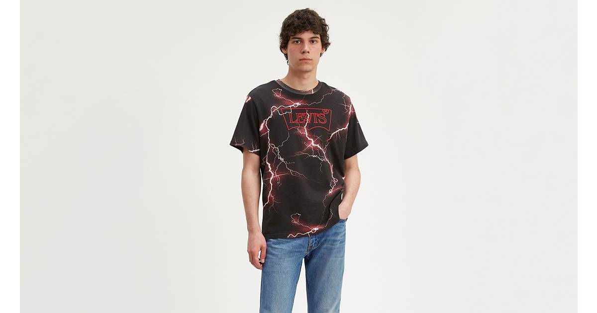 Levi's® X Stranger Things Strange Logo Tee Shirt - Black | Levi's® CA
