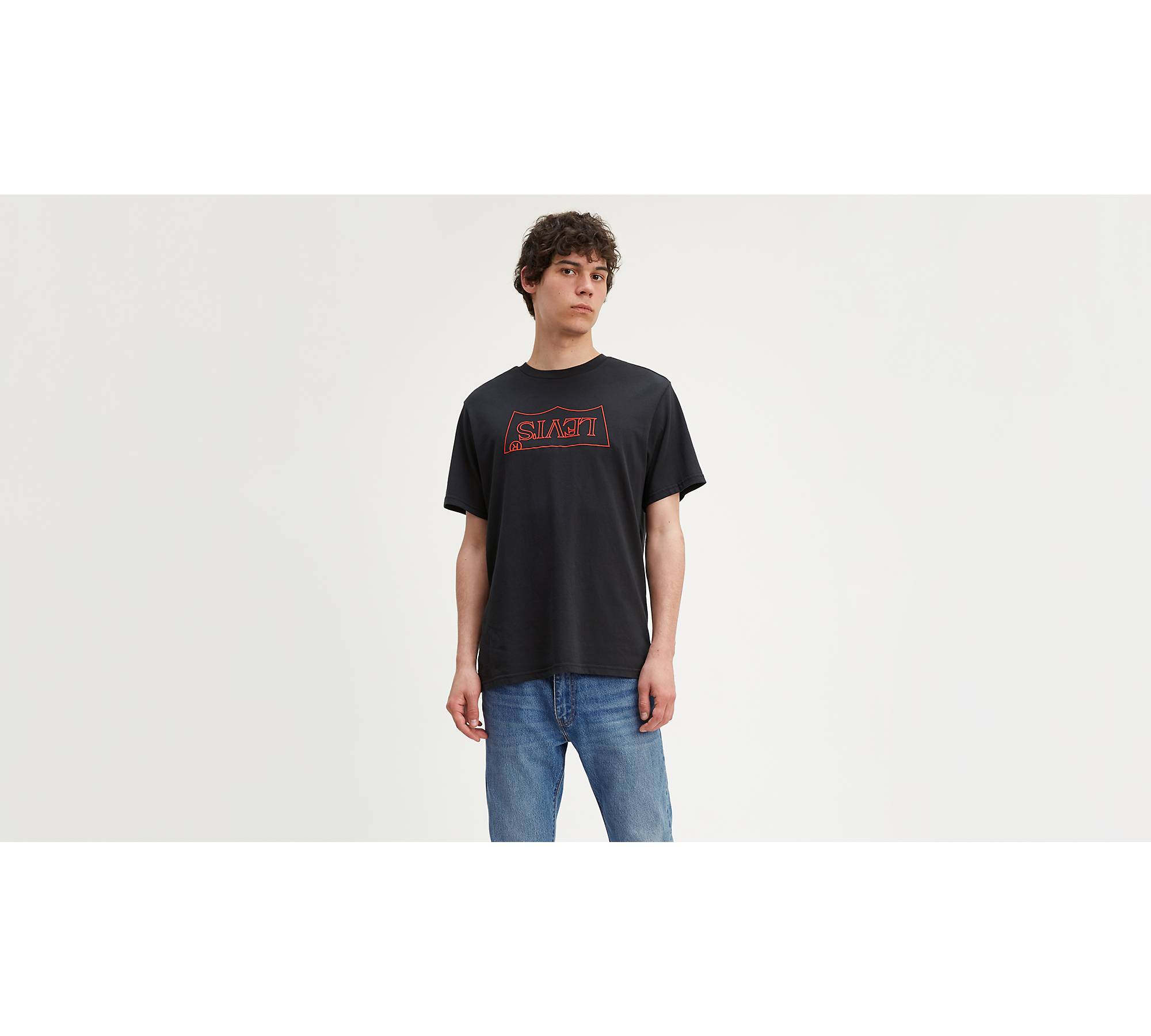 Levi's® X Stranger Things Upside Down Logo Tee Shirt - Black | Levi's® US
