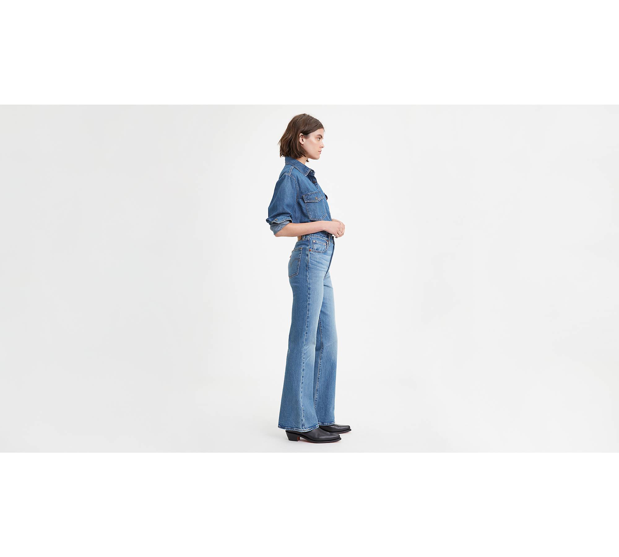 Ribcage Full Length Flare Women's Jeans - Medium Wash