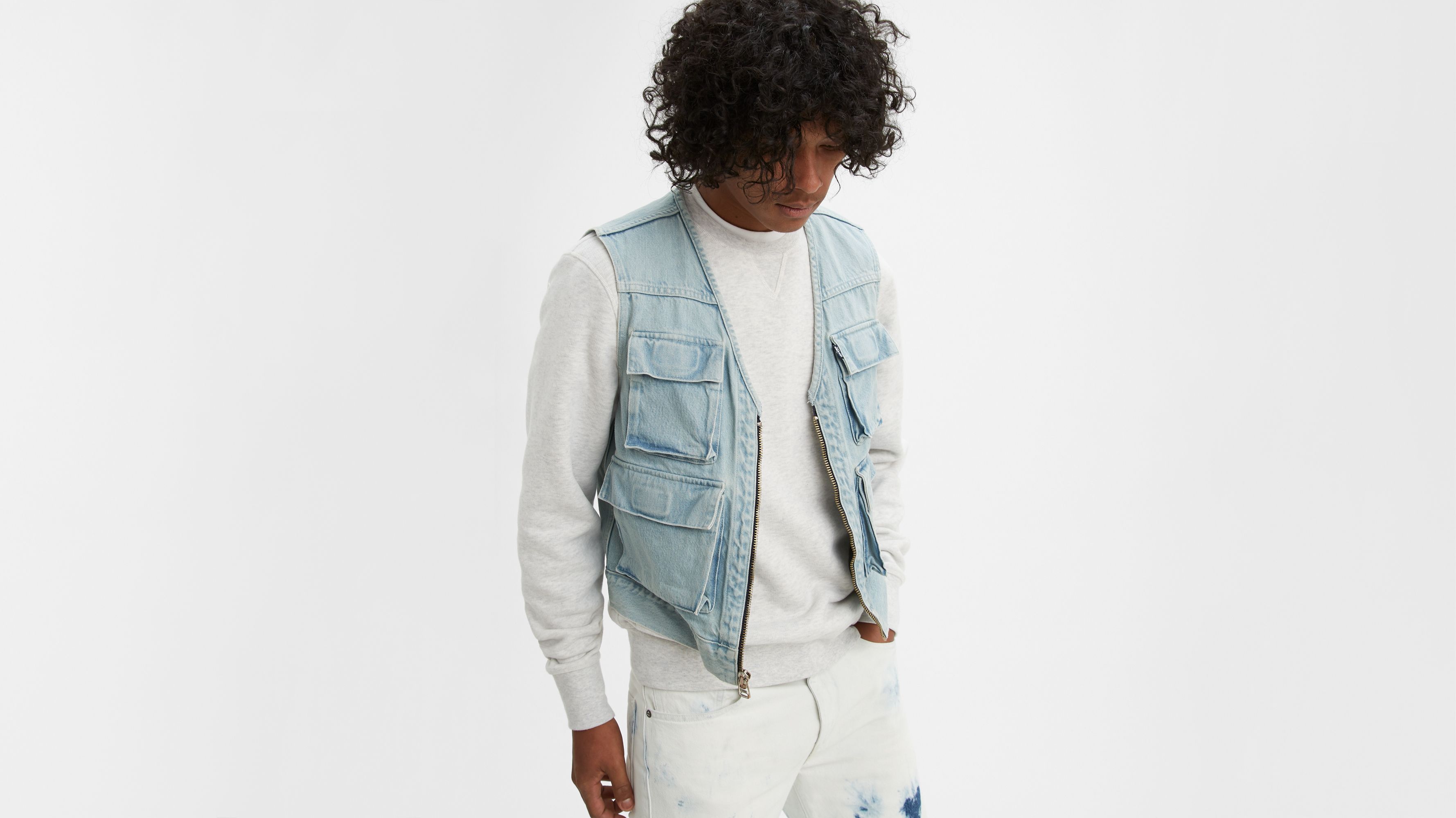 Levis denim store vest mens