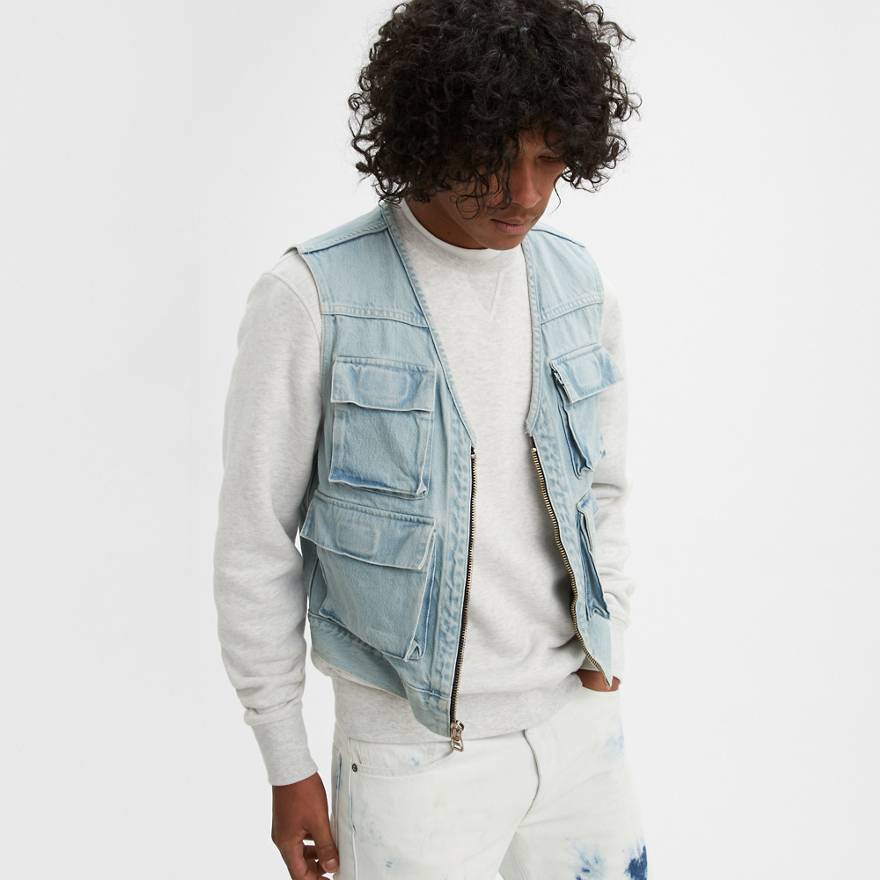 Denim Cargo Vest 1