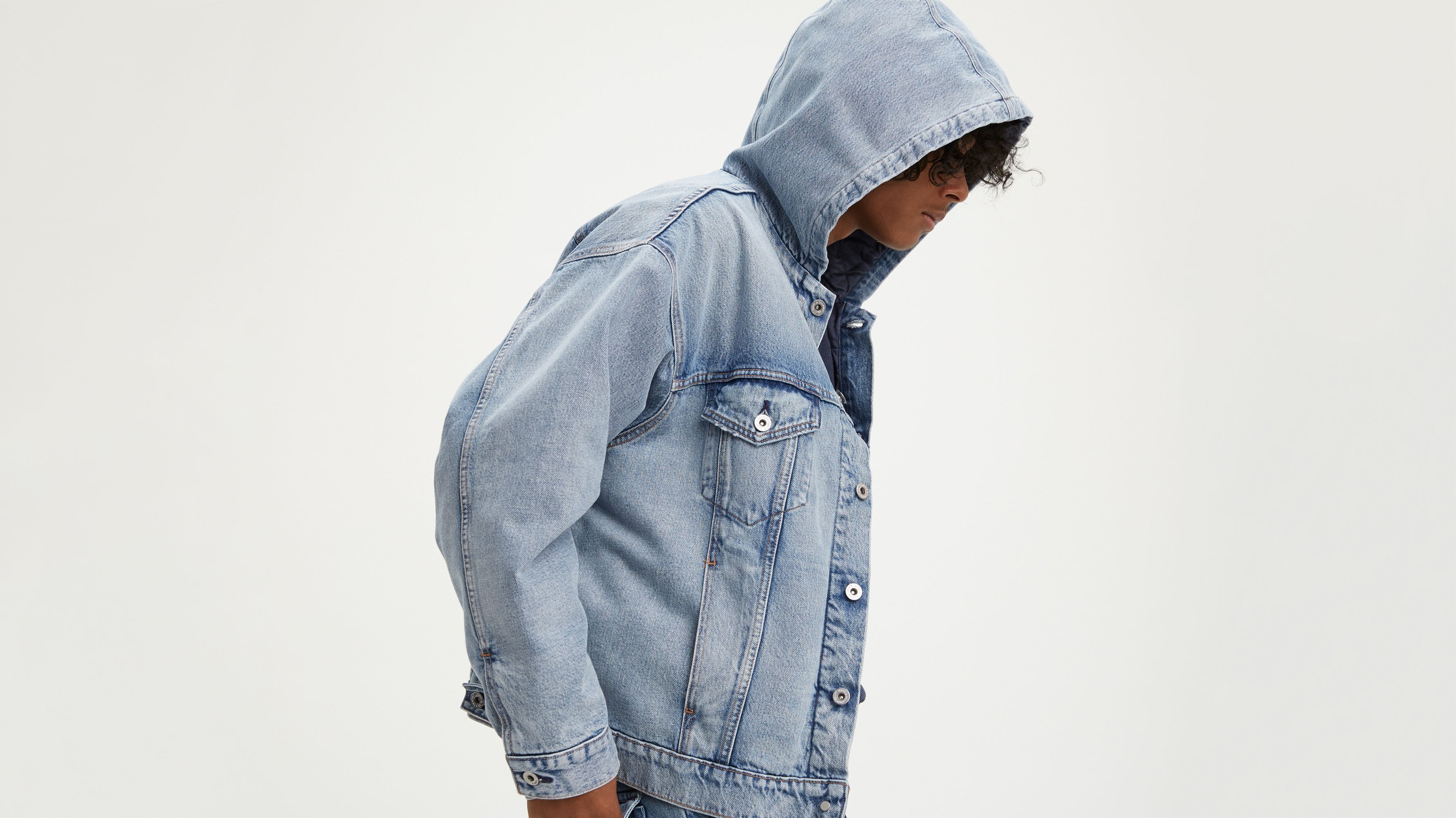 levi hooded jean jacket