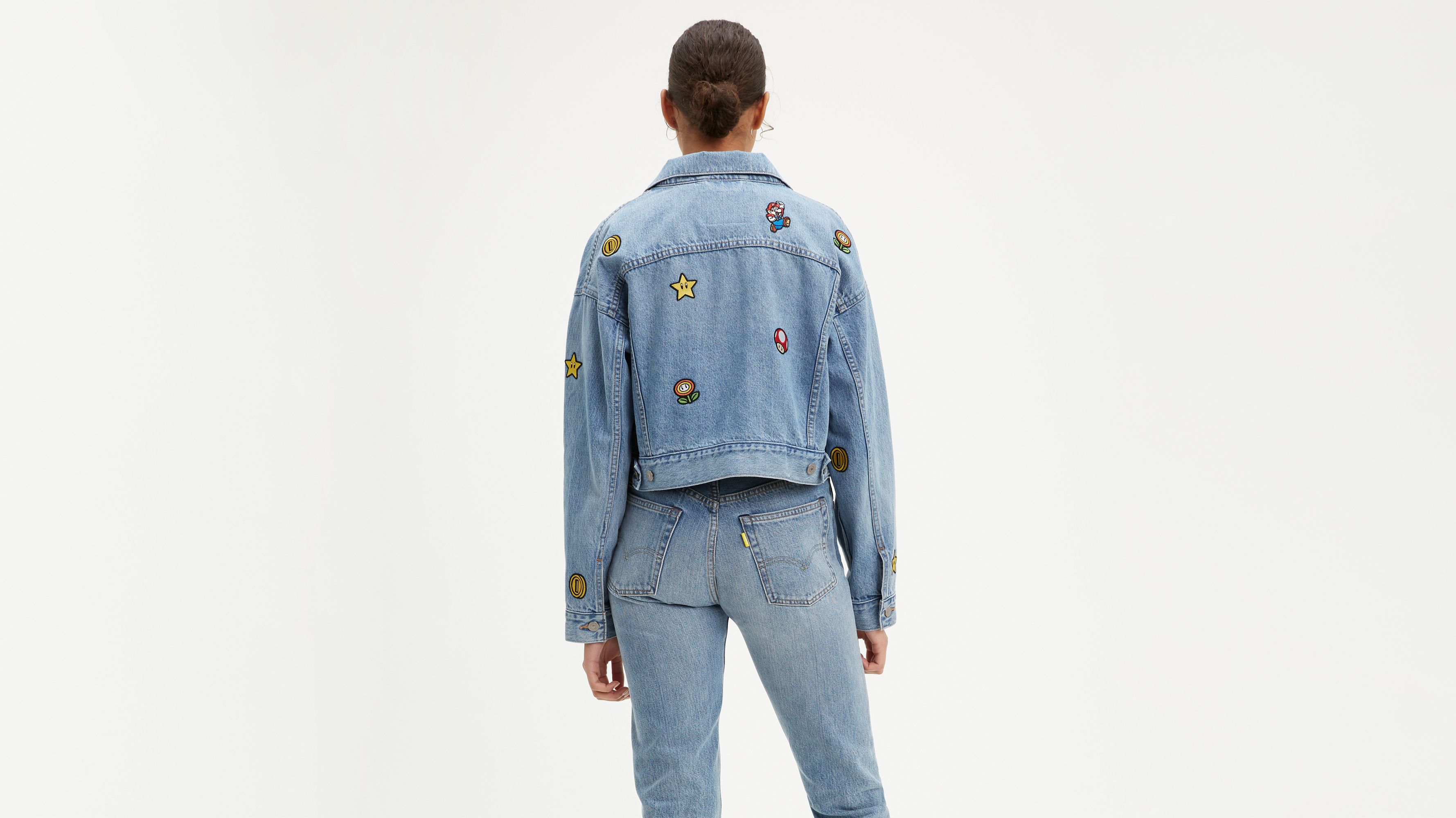 levi's cropped denim jacket womens