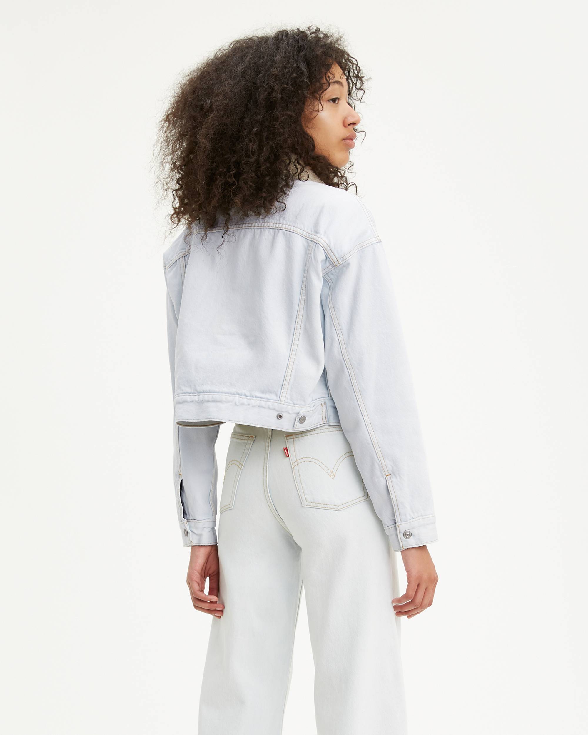 Cropped Dad Sherpa Trucker Jacket 2