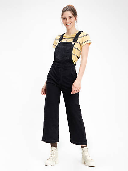 levi's - Ribcage Wide Leg Cropped Overall - Schwarz / Black Book Overall