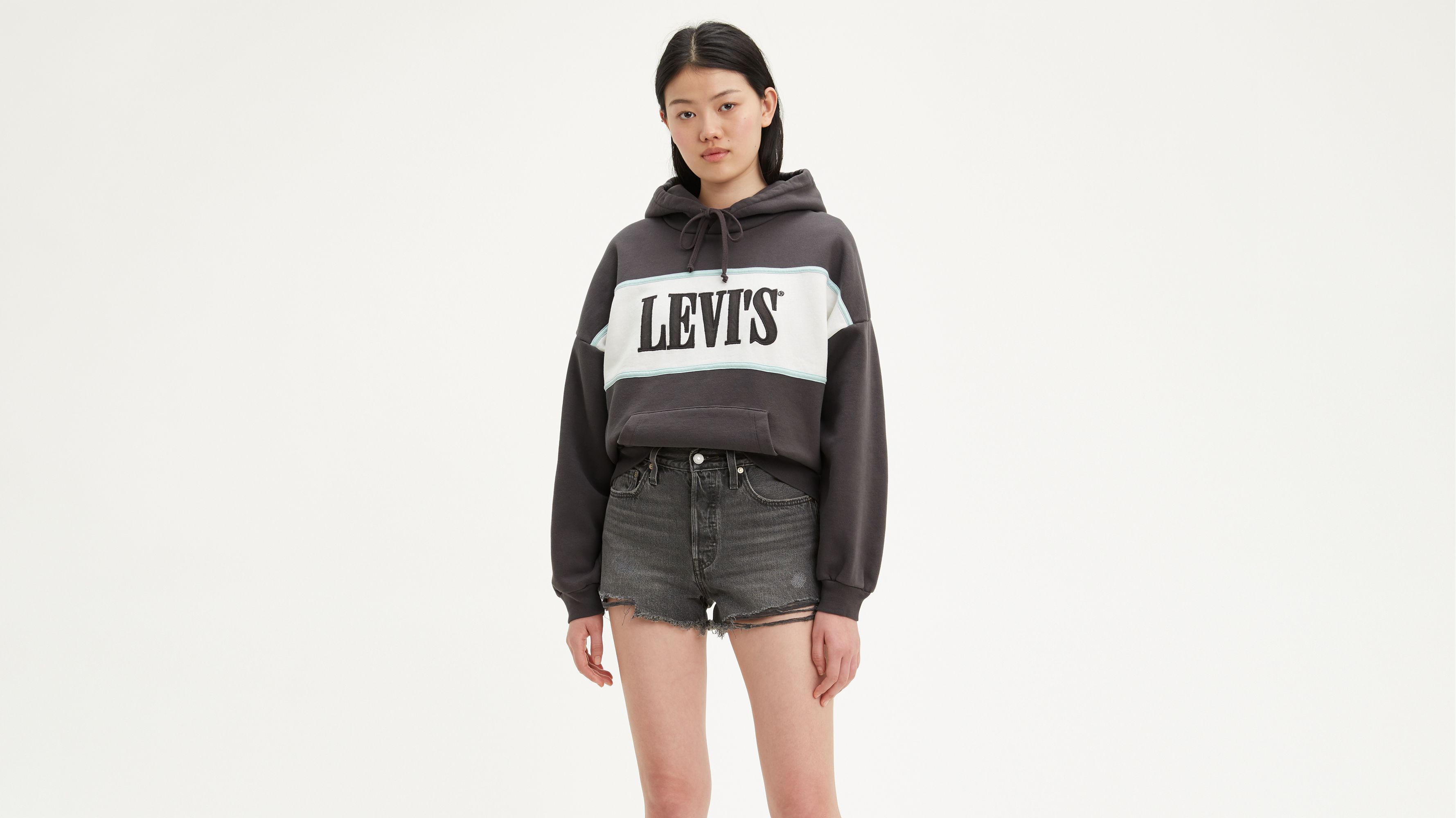 levis color block hoodie