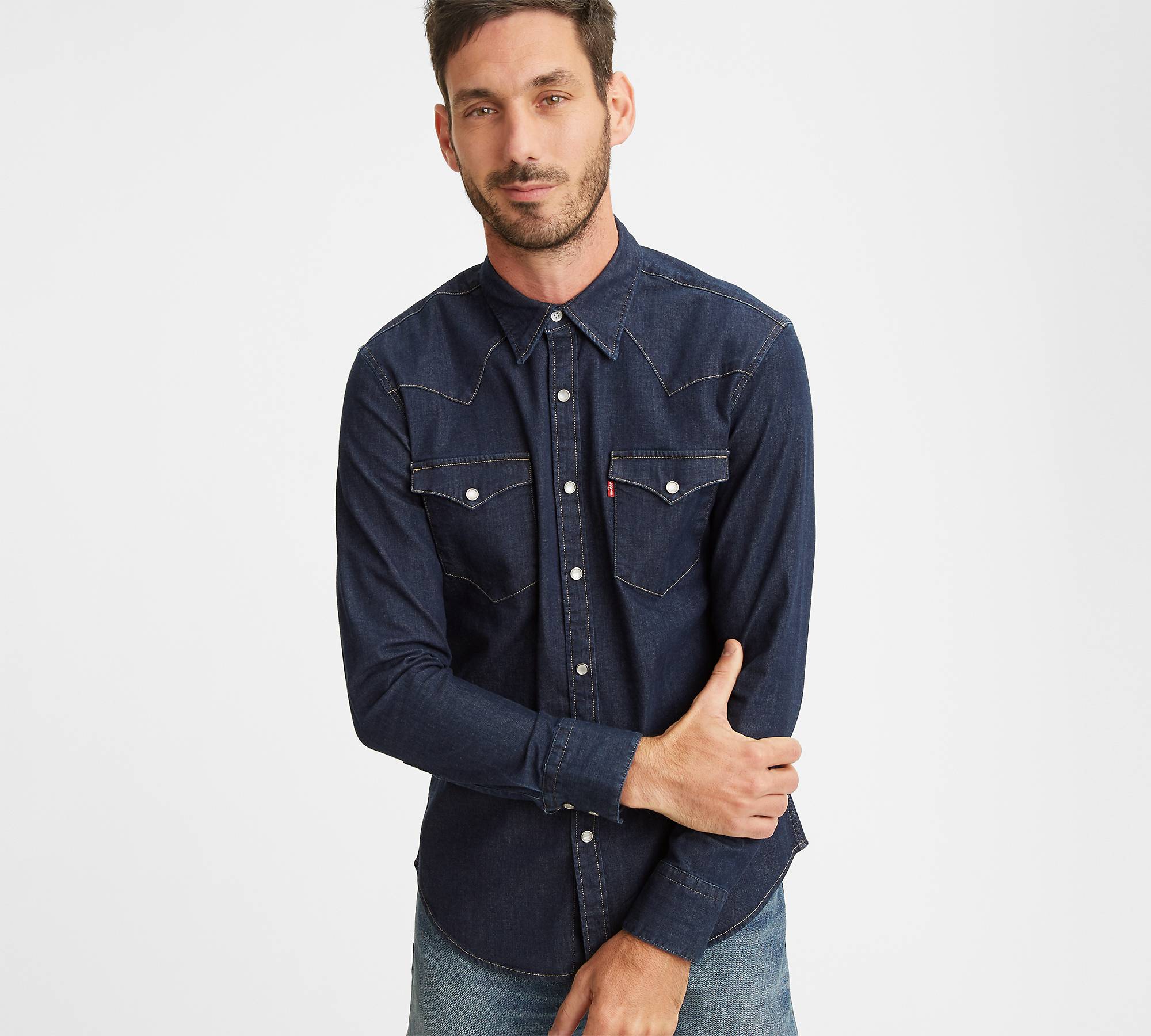 Barstow Western Slim Fit Shirt - Blue | Levi's® FR